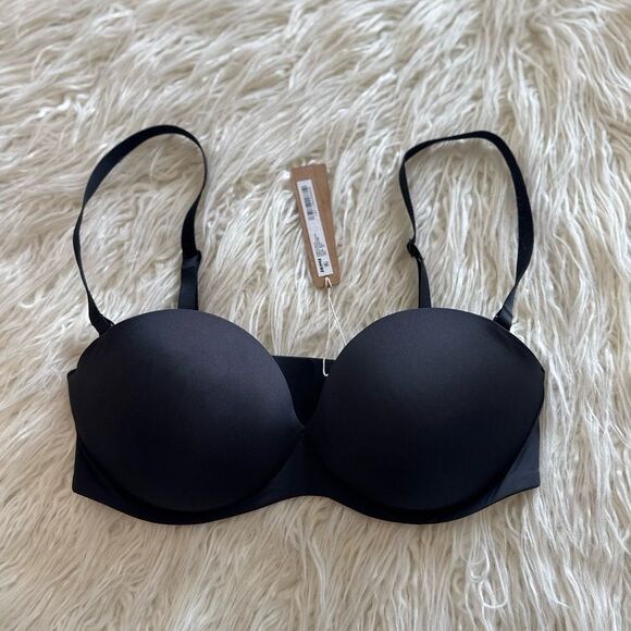 SKIMS Other - Skims Ultimate Push Up Strapless Bra Onyx Size 34D